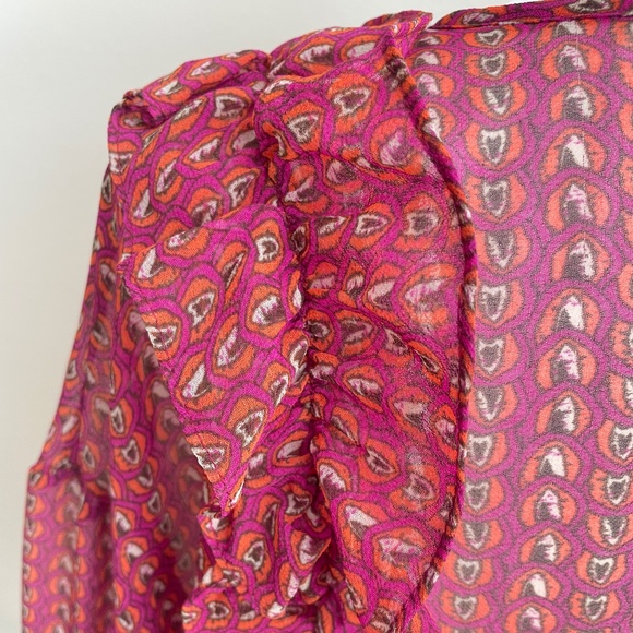 Misa Los Angeles ruffled blouse ANTHRO Anthropologie Size Medium EXCELLENT - Picture 6 of 10